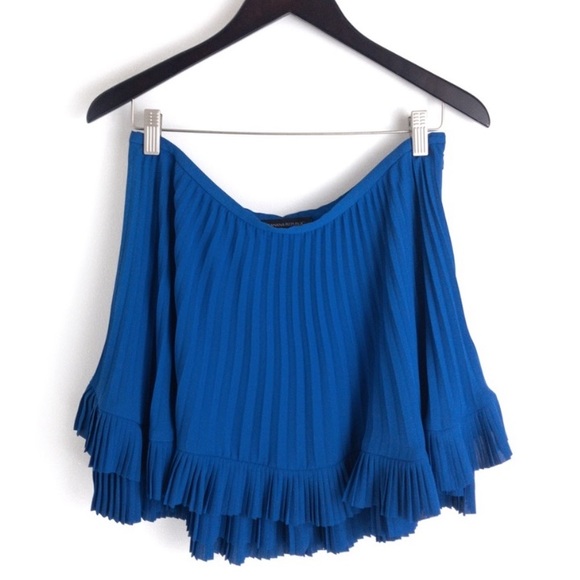 Banana Republic Tiered Pleated Skirt Cobalt Blue 6 - Picture 4 of 11